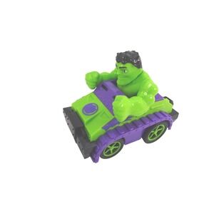 Vintage Marvel Hulk Character Green Purple Pull Back Friction Vehicle Figure
